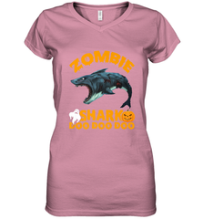 Zombie Shark Doo Doo Doo Halloween Shake Costume Lover Gifts Women's V-Neck T-Shirt Women's V-Neck T-Shirt - HHHstores