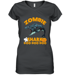 Zombie Shark Doo Doo Doo Halloween Shake Costume Lover Gifts Women's V-Neck T-Shirt