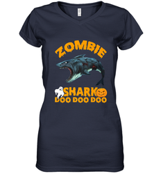 Zombie Shark Doo Doo Doo Halloween Shake Costume Lover Gifts Women's V-Neck T-Shirt
