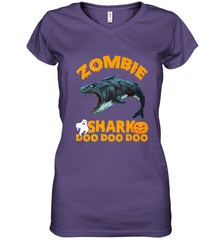 Zombie Shark Doo Doo Doo Halloween Shake Costume Lover Gifts Women's V-Neck T-Shirt Women's V-Neck T-Shirt - HHHstores