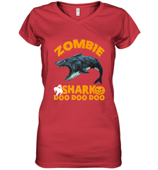 Zombie Shark Doo Doo Doo Halloween Shake Costume Lover Gifts Women's V-Neck T-Shirt Women's V-Neck T-Shirt - HHHstores