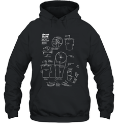 Aqua Teen Hunger Force Master Shake Sculptin Diagram Hooded Sweatshirt