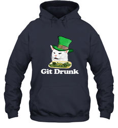 Git Drunk Funny Arguing Cat Meme St Patricks Day Hooded Sweatshirt