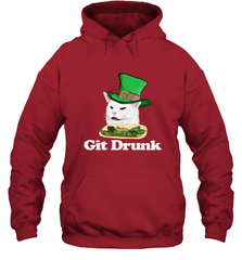 Git Drunk Funny Arguing Cat Meme St Patricks Day Hooded Sweatshirt Hooded Sweatshirt - HHHstores