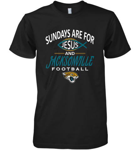 Sundays Are For Jesus and Jacksonville Funny Football Men's Premium T-Shirt Men's Premium T-Shirt / Black / XS Men's Premium T-Shirt - HHHstores