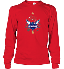 NBA Charlotte Hornets Logo merry Christmas gilf Long Sleeve T-Shirt Long Sleeve T-Shirt - HHHstores