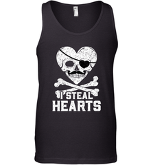 I Steal Hearts Valentine's Day Pirate Skull Art Graphics Men's Tank Top Men's Tank Top - HHHstores