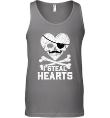 I Steal Hearts Valentine's Day Pirate Skull Art Graphics Men's Tank Top Men's Tank Top - HHHstores