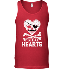 I Steal Hearts Valentine's Day Pirate Skull Art Graphics Men's Tank Top Men's Tank Top - HHHstores