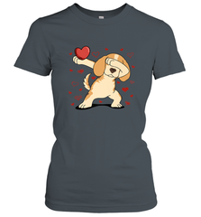 Dog Dabbing Heart For Valentine's Day Art Graphics Gift Women's T-Shirt Women's T-Shirt - HHHstores