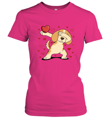 Dog Dabbing Heart For Valentine's Day Art Graphics Gift Women's T-Shirt Women's T-Shirt - HHHstores