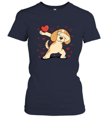 Dog Dabbing Heart For Valentine's Day Art Graphics Gift Women's T-Shirt Women's T-Shirt - HHHstores