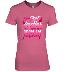 Cat Lady Born In January Cat Lover Birthday Gift For Women's Premium T-Shirt Women's Premium T-Shirt - HHHstores