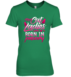 Cat Lady Born In January Cat Lover Birthday Gift For Women's Premium T-Shirt