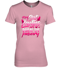 Cat Lady Born In January Cat Lover Birthday Gift For Women's Premium T-Shirt Women's Premium T-Shirt - HHHstores