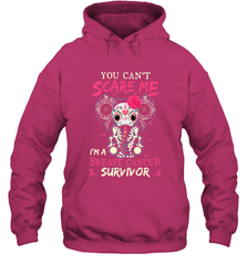 You can't Scare Me I'm Breast Cancer Survivor Elephant Funny Hooded Sweatshirt Hooded Sweatshirt - HHHstores