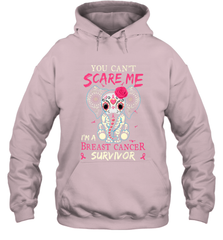 You can't Scare Me I'm Breast Cancer Survivor Elephant Funny Hooded Sweatshirt Hooded Sweatshirt - HHHstores
