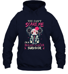 You can't Scare Me I'm Breast Cancer Survivor Elephant Funny Hooded Sweatshirt Hooded Sweatshirt - HHHstores