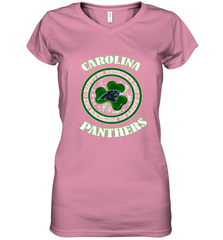 NFL Carolina Panthers Logo Happy St Patrick's Day Women's V-Neck T-Shirt Women's V-Neck T-Shirt - HHHstores