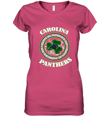 NFL Carolina Panthers Logo Happy St Patrick's Day Women's V-Neck T-Shirt Women's V-Neck T-Shirt - HHHstores