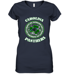 NFL Carolina Panthers Logo Happy St Patrick's Day Women's V-Neck T-Shirt
