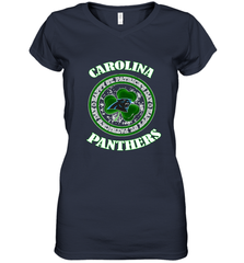 NFL Carolina Panthers Logo Happy St Patrick's Day Women's V-Neck T-Shirt Women's V-Neck T-Shirt - HHHstores