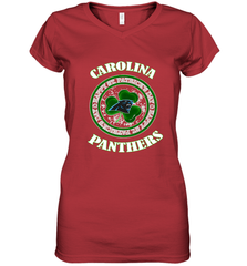 NFL Carolina Panthers Logo Happy St Patrick's Day Women's V-Neck T-Shirt Women's V-Neck T-Shirt - HHHstores