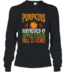 Pumpkins Hayrides Apple Cider Fall Love Halloween Gift Long Sleeve T-Shirt Long Sleeve T-Shirt - HHHstores