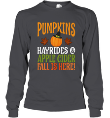 Pumpkins Hayrides Apple Cider Fall Love Halloween Gift Long Sleeve T-Shirt Long Sleeve T-Shirt - HHHstores