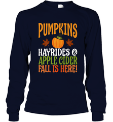 Pumpkins Hayrides Apple Cider Fall Love Halloween Gift Long Sleeve T-Shirt Long Sleeve T-Shirt - HHHstores