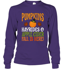 Pumpkins Hayrides Apple Cider Fall Love Halloween Gift Long Sleeve T-Shirt Long Sleeve T-Shirt - HHHstores