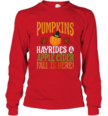Pumpkins Hayrides Apple Cider Fall Love Halloween Gift Long Sleeve T-Shirt Long Sleeve T-Shirt - HHHstores
