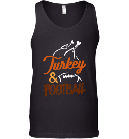 Turkey And Football Thanksgiving Day Football Fan Holiday Men's Tank Top Men's Tank Top / Black / XS Men's Tank Top - HHHstores