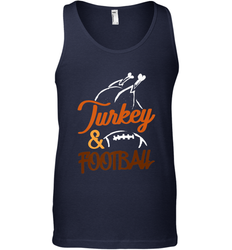 Turkey And Football Thanksgiving Day Football Fan Holiday Men's Tank Top