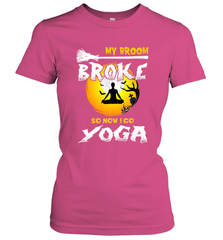 My Broom Broke So Now I Go Yoga Funny Halloween Costume Gift Women's T-Shirt Women's T-Shirt - HHHstores