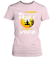 My Broom Broke So Now I Go Yoga Funny Halloween Costume Gift Women's T-Shirt Women's T-Shirt - HHHstores