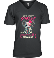 You can't Scare Me I'm Breast Cancer Survivor Elephant Funny Men's V-Neck Men's V-Neck - HHHstores