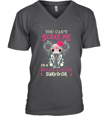 You can't Scare Me I'm Breast Cancer Survivor Elephant Funny Men's V-Neck Men's V-Neck - HHHstores