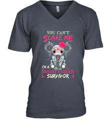 You can't Scare Me I'm Breast Cancer Survivor Elephant Funny Men's V-Neck Men's V-Neck - HHHstores