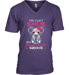 You can't Scare Me I'm Breast Cancer Survivor Elephant Funny Men's V-Neck Men's V-Neck - HHHstores