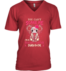 You can't Scare Me I'm Breast Cancer Survivor Elephant Funny Men's V-Neck Men's V-Neck - HHHstores