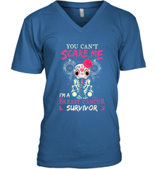 You can't Scare Me I'm Breast Cancer Survivor Elephant Funny Men's V-Neck Men's V-Neck - HHHstores