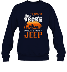 My Broom Broke So Now I Drive A Jeep Funny Witch Halloween Crewneck Sweatshirt Crewneck Sweatshirt - HHHstores