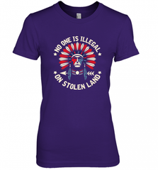 No One Is Illegal On Stolen Land Indigenous Immigrant Women's Premium T-Shirt Women's Premium T-Shirt - HHHstores
