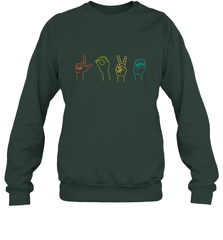 Love ASL Sign language Alphabet Valentines Day Gift idea Crewneck Sweatshirt Crewneck Sweatshirt - HHHstores
