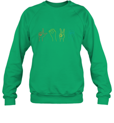 Love ASL Sign language Alphabet Valentines Day Gift idea Crewneck Sweatshirt Crewneck Sweatshirt - HHHstores