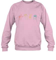 Love ASL Sign language Alphabet Valentines Day Gift idea Crewneck Sweatshirt Crewneck Sweatshirt - HHHstores