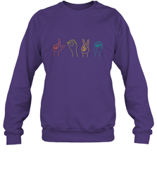 Love ASL Sign language Alphabet Valentines Day Gift idea Crewneck Sweatshirt Crewneck Sweatshirt - HHHstores