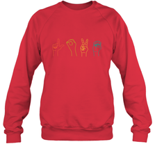Love ASL Sign language Alphabet Valentines Day Gift idea Crewneck Sweatshirt Crewneck Sweatshirt - HHHstores
