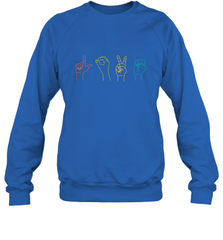 Love ASL Sign language Alphabet Valentines Day Gift idea Crewneck Sweatshirt Crewneck Sweatshirt - HHHstores
